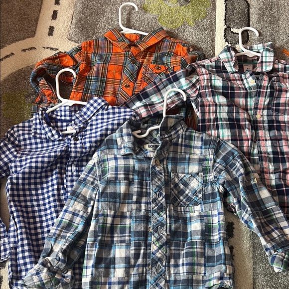 None Other - Assortment of 4T Boys Plaid Button-Down Shirts